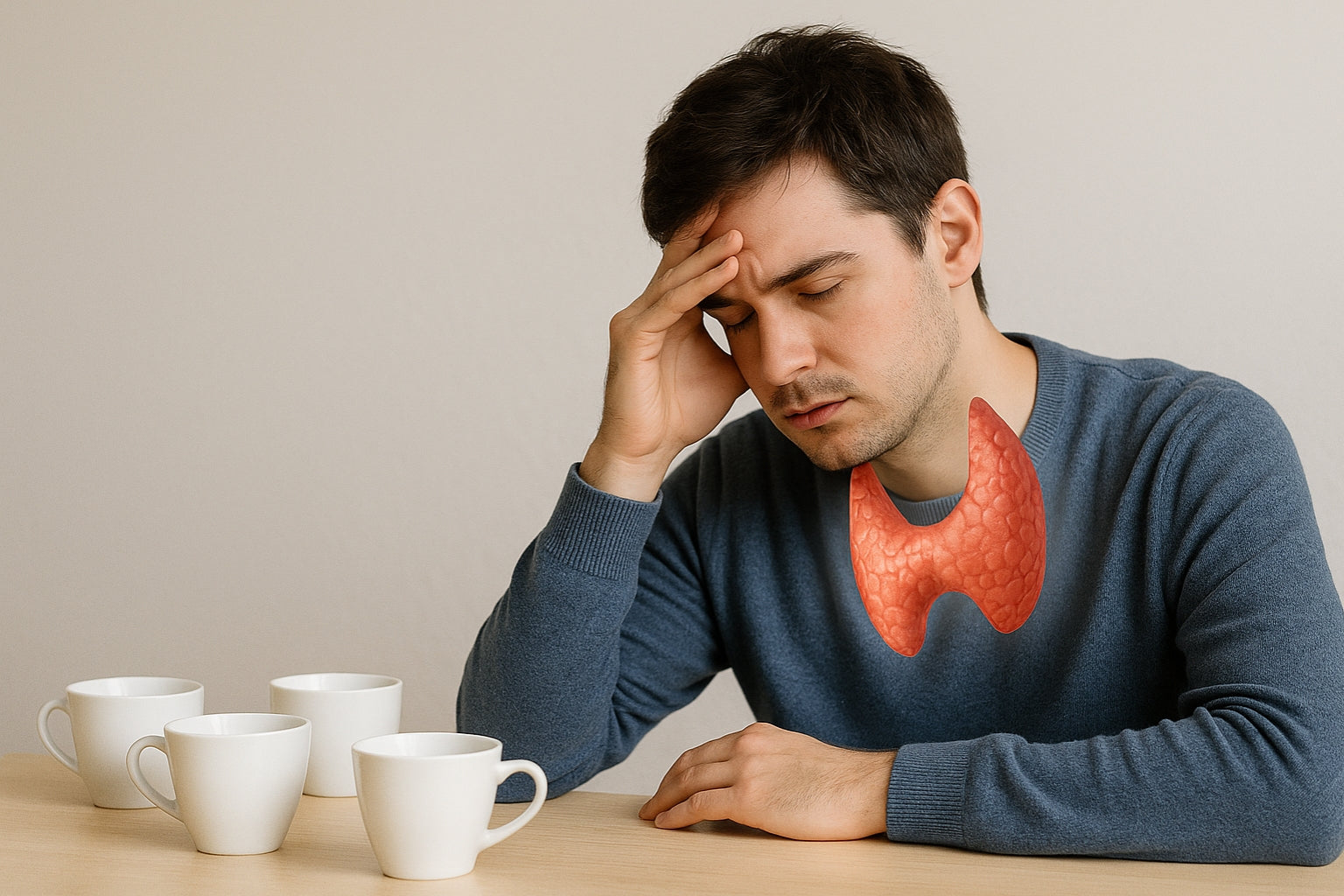 /Users/skaren/Library/CloudStorage/GoogleDrive-kerafiera@gmail.com/My Drive/Clients/Holistic Bin/Blog Images/How Seaweed Supports Thyroid Health & Metabolism/Images/tired person surrounded by coffee cups slumped over a desk.jpg