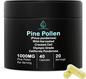 Pine Pollen Capsules 500mg Wild Harvested California Pine Pollen Powde –  Holistic Bin