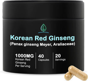 Korean Red Ginseng Powder Pure Panax Ginseng Supplement - 50 Grams / 40 Capsules