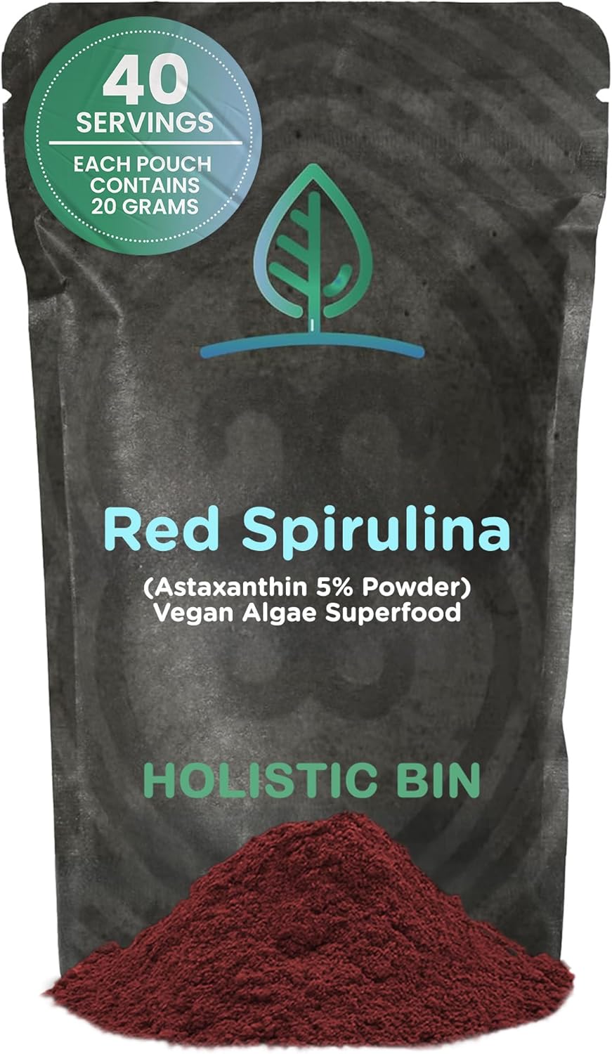 Pure Astaxanthin (Haematococcus Pluvialis Powder) - 5% Astaxanthin Powder, Natural Microalgae Extract Supplement, Astaxanthin Algae, Smoothie & Drink Mix, Daily Nutrition, Plant-Based Wellness - 25g