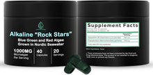 Load image into Gallery viewer, Alkaline Rock Stars Blue Green &amp; Red Algae Supplement - 500mg Capsules
