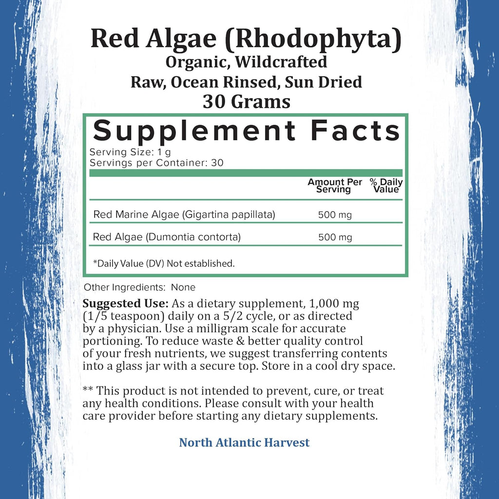 Red Marine Algae (Gigartina and Dumontiacea) Powder - 30 Gram