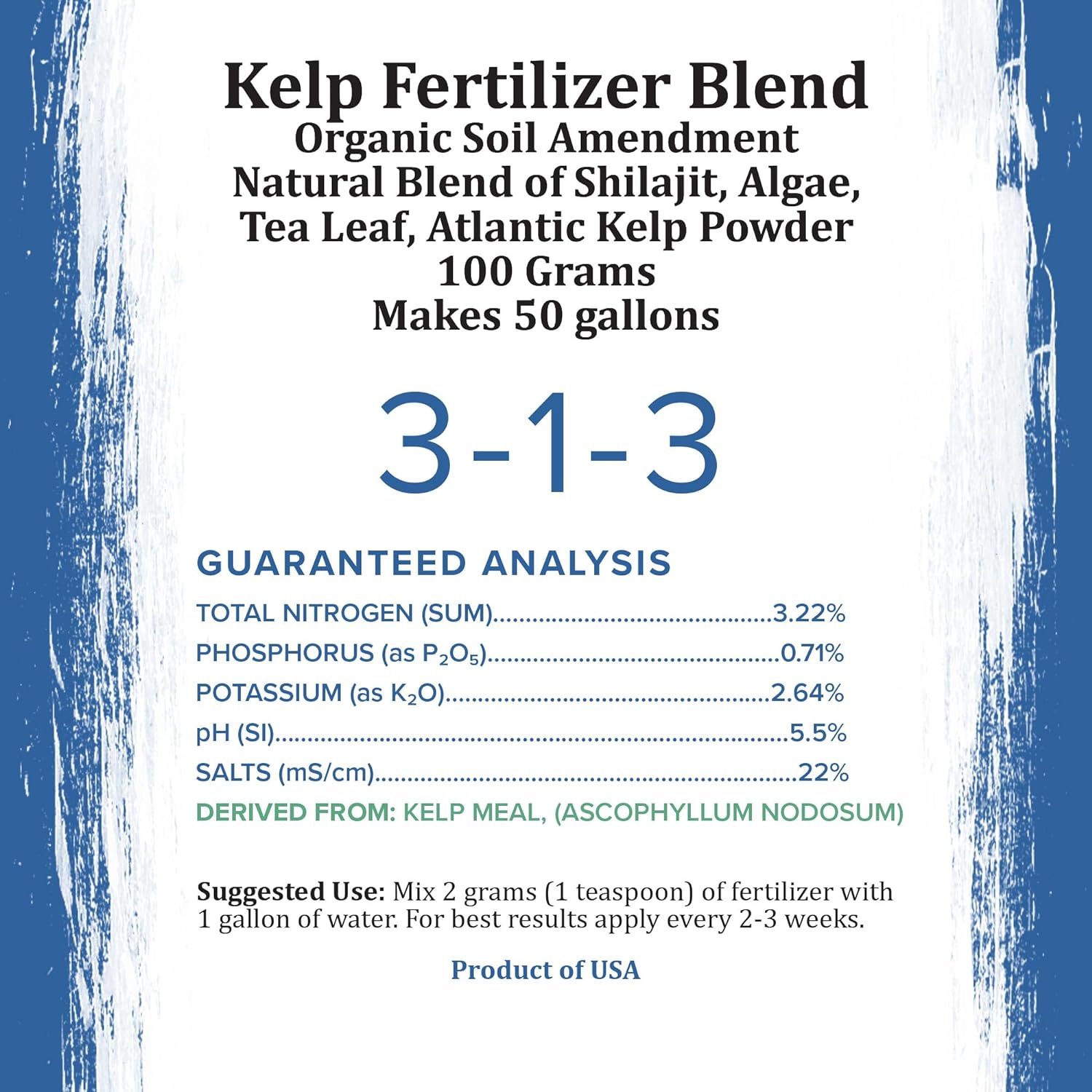 Wild-Crafted Veganic Pure Kelp Fertilizer - 3 Ounces