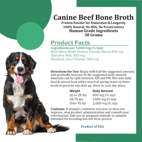 Canine Beef Bone Broth Powder - 50 Grams