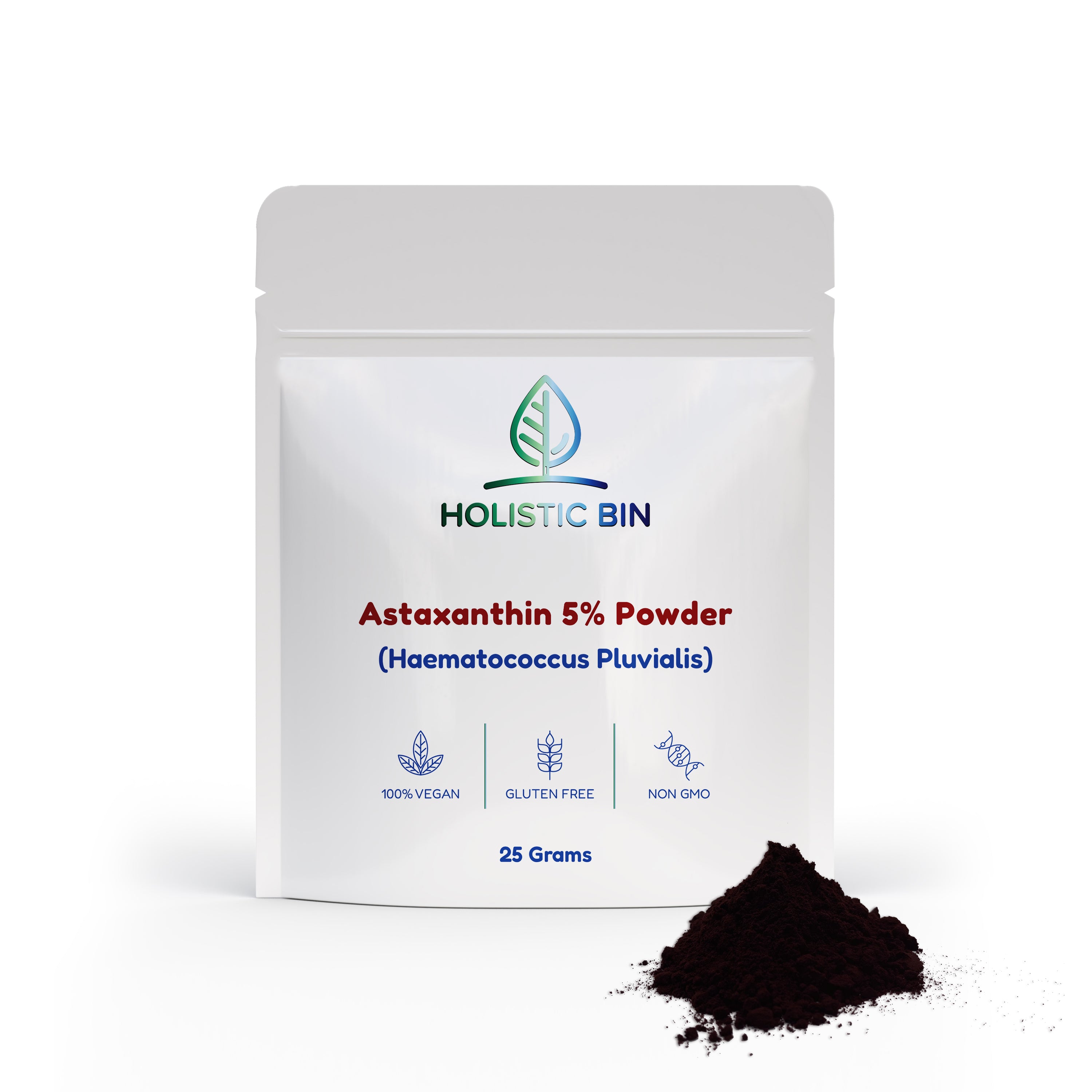 Pure Astaxanthin Powder 5% from Haematococcus Pluvialis | Plant-Based Microalgae Drink Mix | 25g