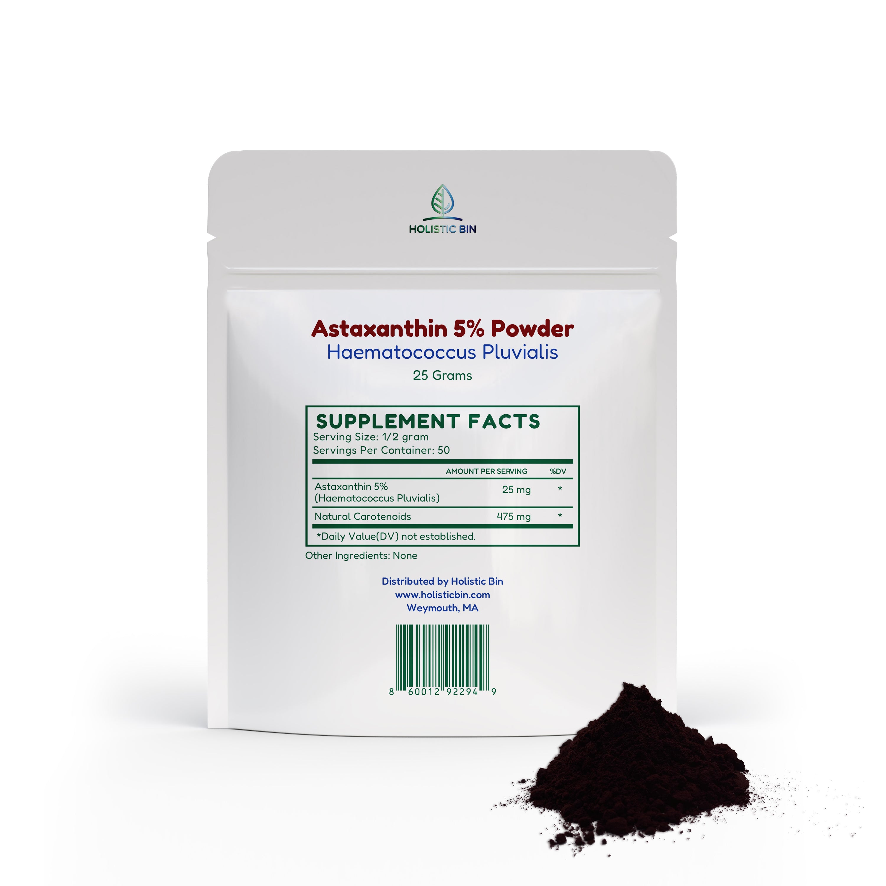 Pure Astaxanthin Powder 5% | Haematococcus Pluvialis 25g
