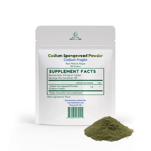 Codium Spongeweed Powder (Codium fragile) | Raw Sea Staghorn Green Marine Algae | Vegan Ocean Superfood | Non-GMO, Gluten-Free | No Fillers or Additives | 50g (50 Servings)