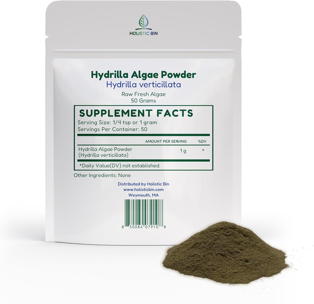 Hydrilla Algae Powder (Hydrilla verticillata) | Water Thyme Superfood | Nutrient-Rich Freshwater Plant Powder | Smoothies, Juices & Culinary Use | 100% Natural | Vegan | Gluten Free | 50g (50 Servings)