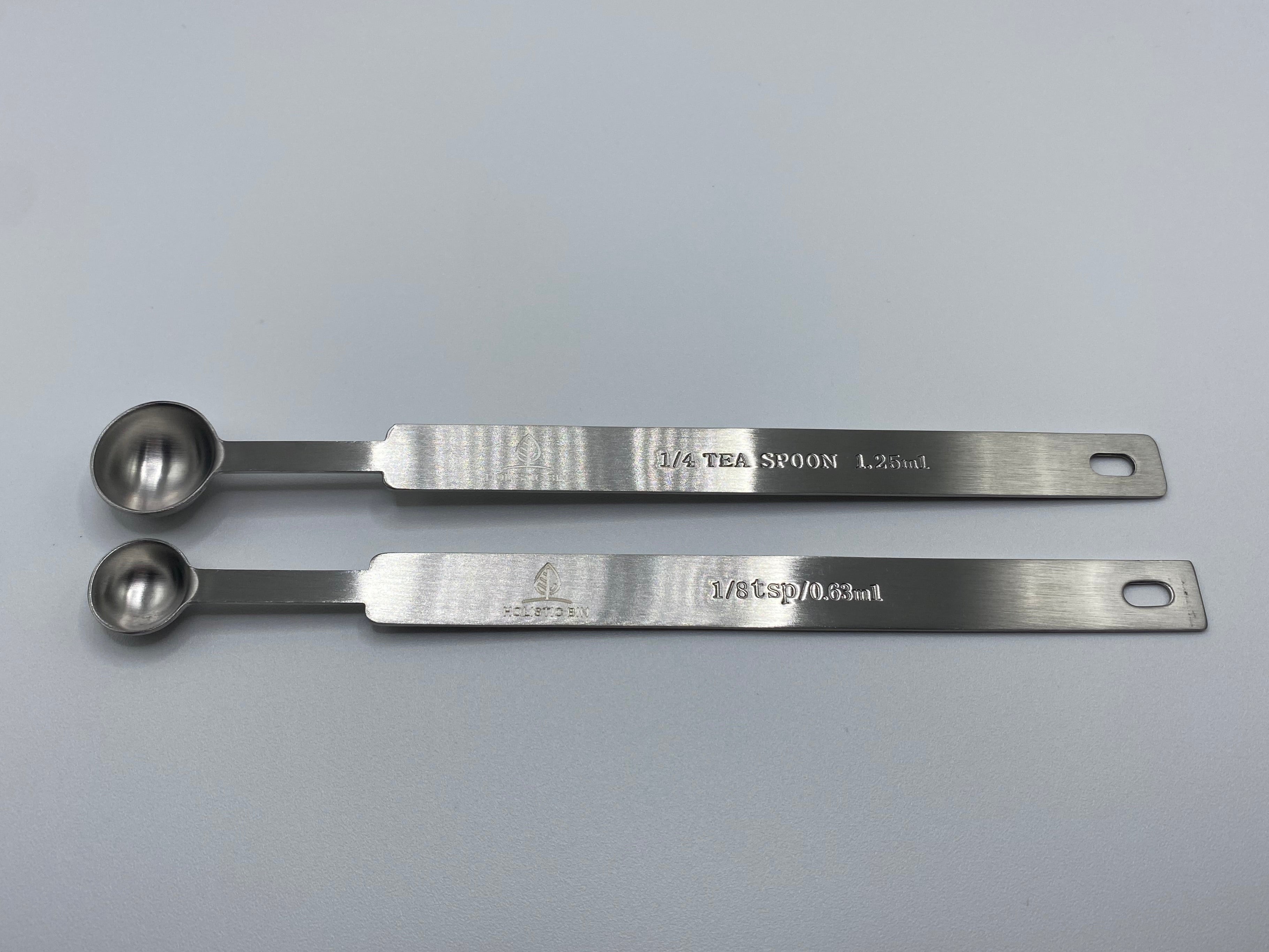 Stainless Steel Set of Serving/Portion Spoons -  (Half/One Gram,  1/4 & 1/2 Tsp)