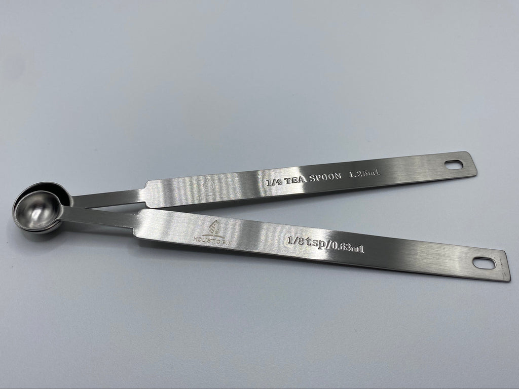 Stainless Steel Set of Serving/Portion Spoons -  (Half/One Gram,  1/4 & 1/2 Tsp)