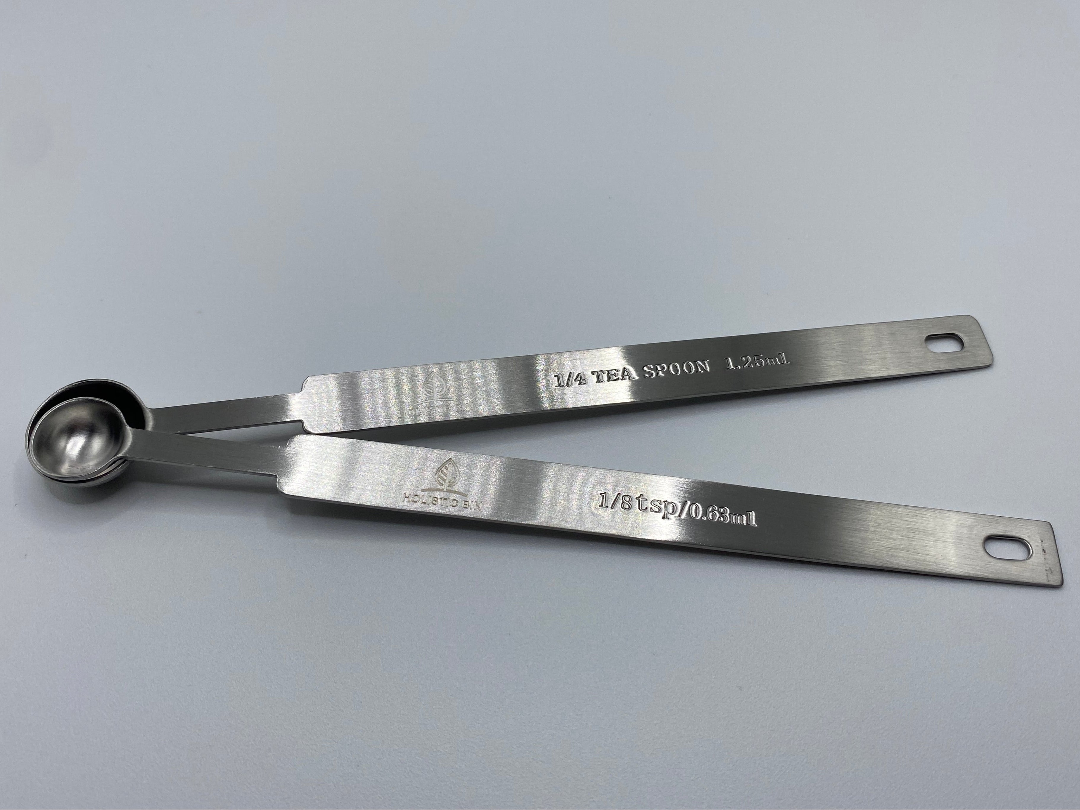 Stainless Steel Set of Serving/Portion Spoons -  (Half/One Gram,  1/4 & 1/2 Tsp)