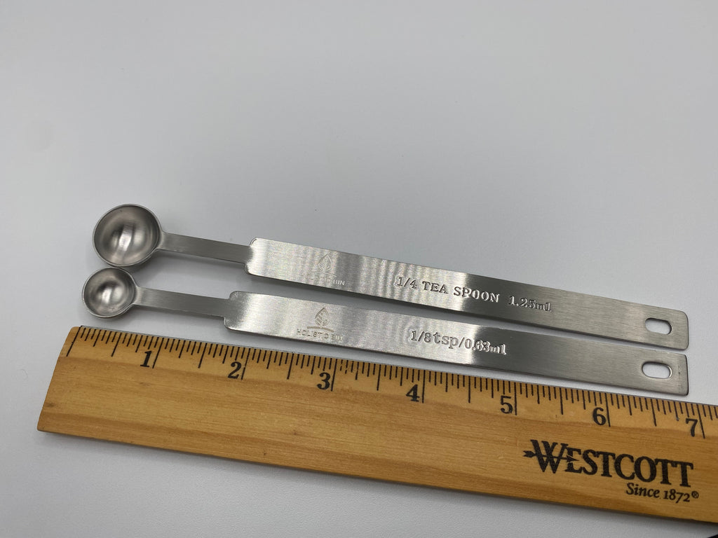 Stainless Steel Set of Serving/Portion Spoons -  (Half/One Gram,  1/4 & 1/2 Tsp)