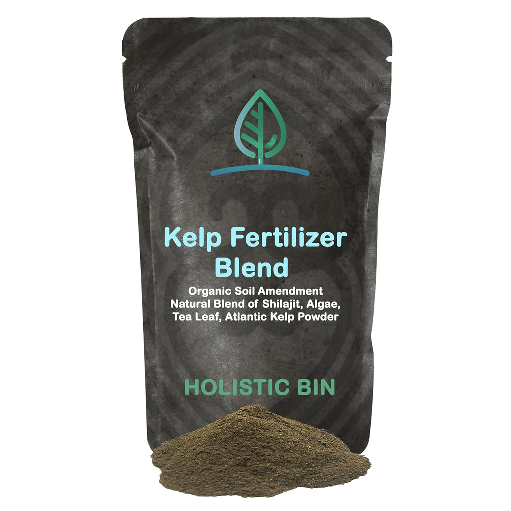 Natural kelp fertilizer powder with Atlantic seaweed and trace minerals for indoor and outdoor plants