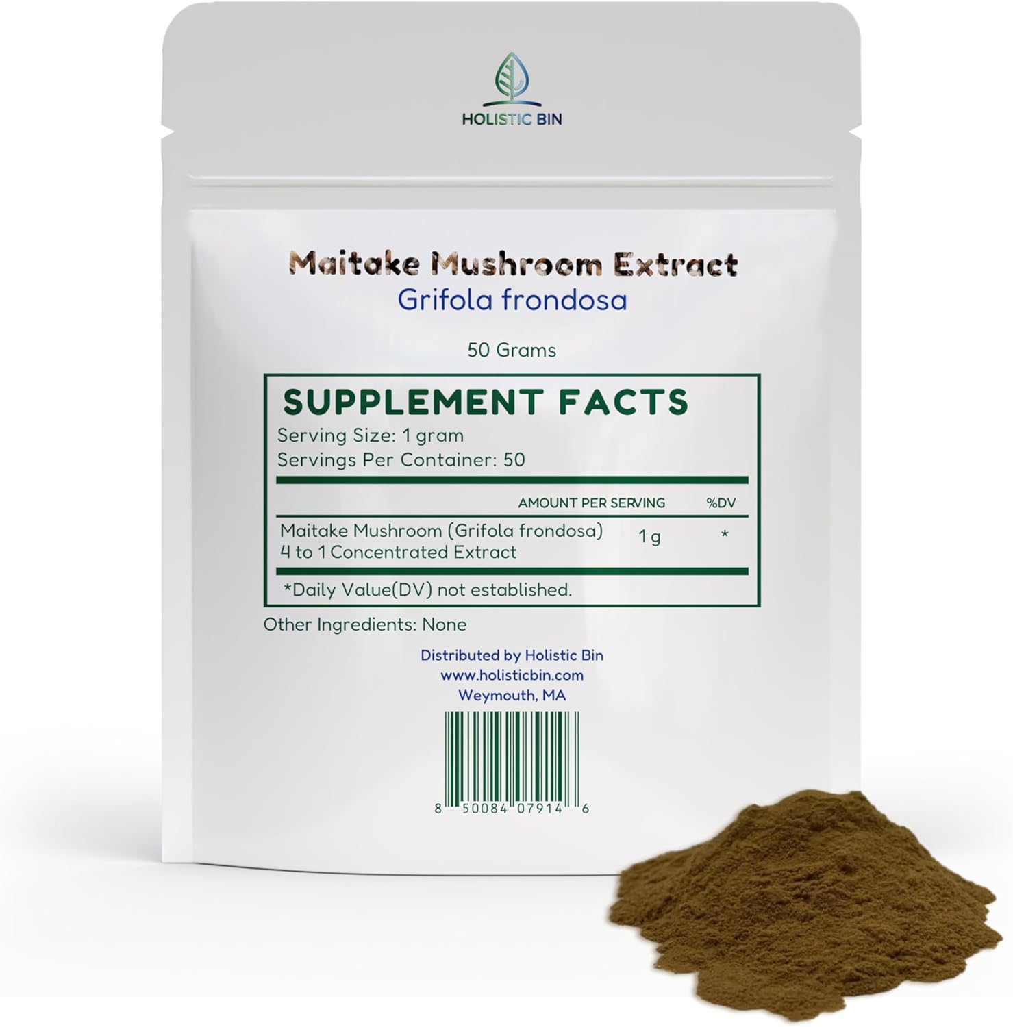 Maitake Mushroom Extract Powder (Grifola Frondosa) | Hen of the Woods Fruiting Body Extract 50g (50 Servings)