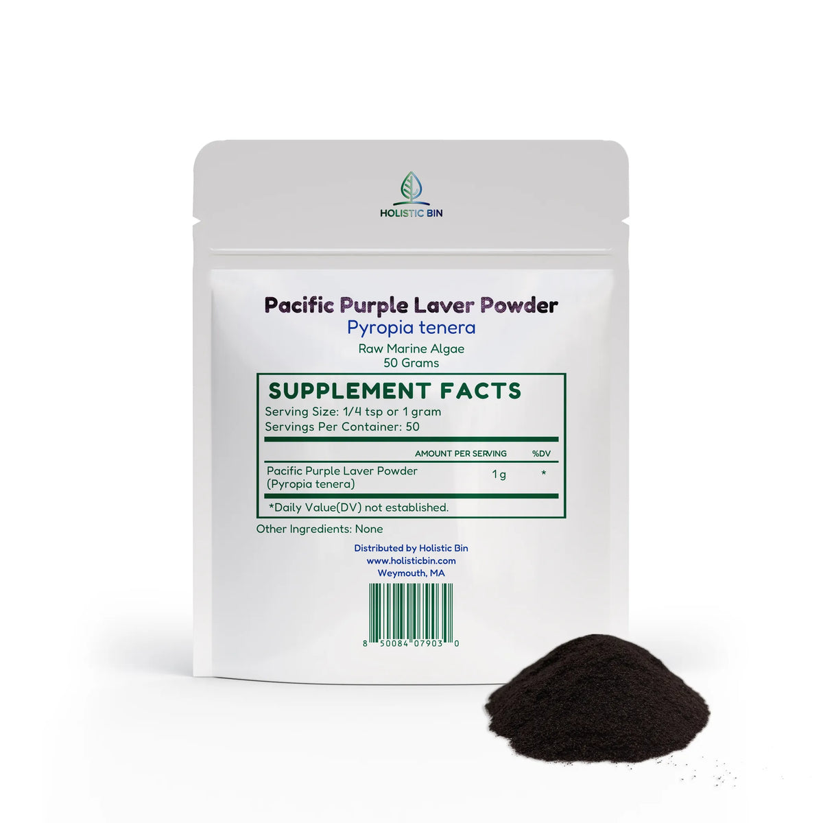 Pacific Purple Laver Powder (Pyropia Tenera) | Raw Iwa Nori Seaweed | Mineral-Rich Marine Algae Superfood | Plant-Based Protein | Non-GMO & Gluten-Free | 50g