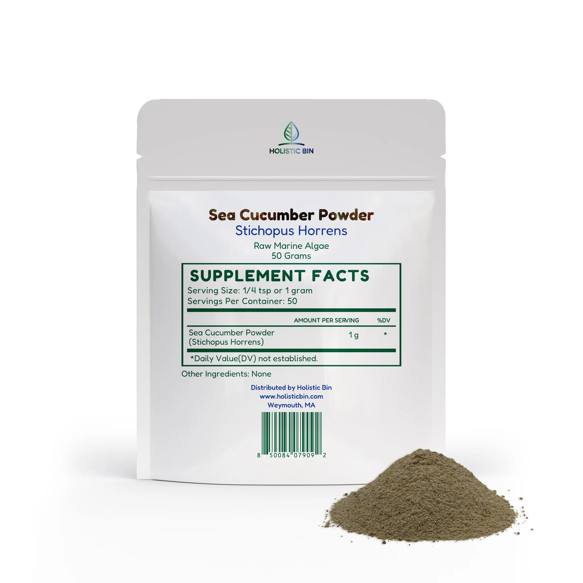 Pacific Sea Cucumber Powder (Stichopus horrens) | Namako | “Sea Ginseng” Marine Superfood | Single Ingredient Seafood Powder | Non-GMO | 50g