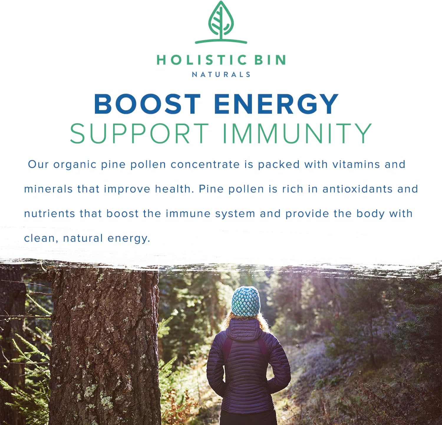 Fine pine pollen powder for smoothies tonics and tea crafted from sustainably sourced Canadian pine