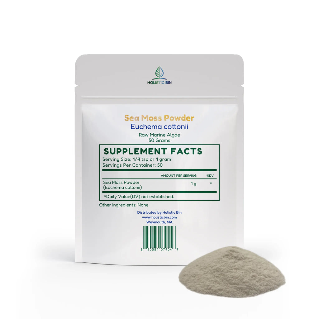 Sea Moss Powder (Eucheuma Cottonii) | Raw Marine Algae Superfood | Kappaphycus Alvarezii | Vegan, Non-GMO & Gluten-Free | 50g (50 Servings)