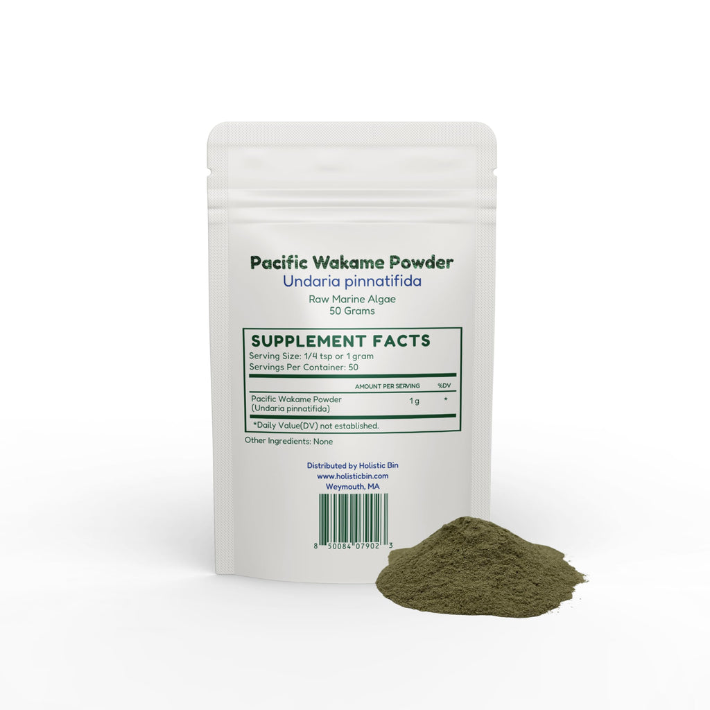 Pacific Wakame Powder (Undaria pinnatifida) | Mekabu Brown Seaweed | Raw Marine Algae Superfood | Iodine-Rich Ocean Greens | 100% Vegan, Gluten Free, Non-GMO | 50g (50 Servings)