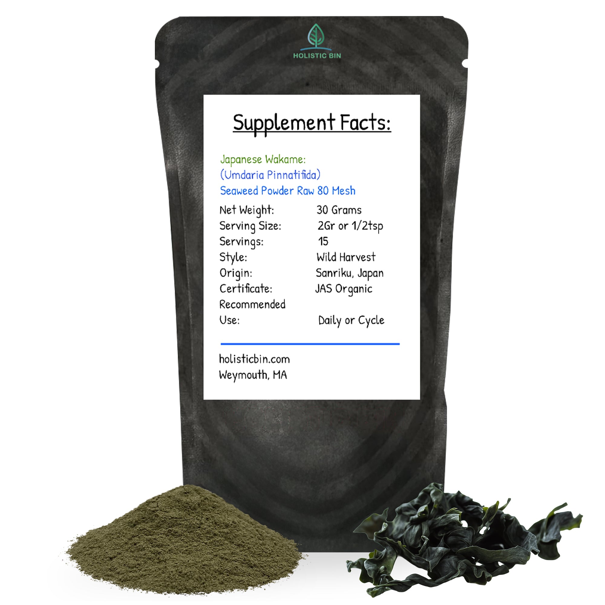 Japanese Wakame (Undaria Pinnatifida) Seaweed Powder - 30 Grams