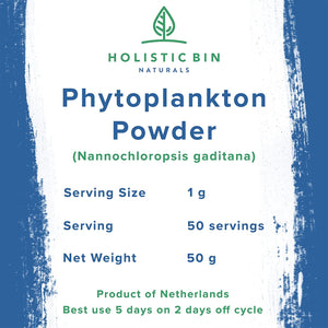 Marine Phytoplankton - Powder (50 gr) or Capsule (40 counts) - Product of Netherlands