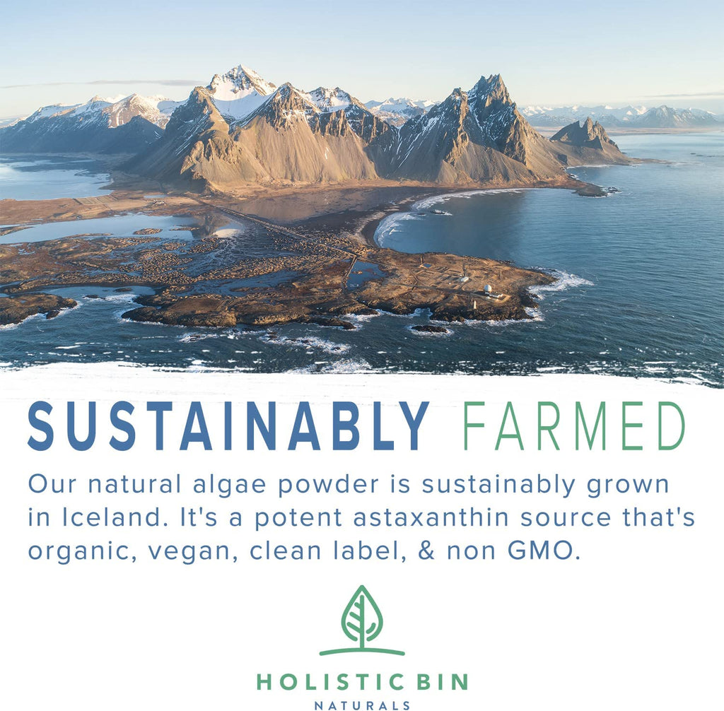 Pure Astaxanthin (5%) Haematococcus Pluvialis Algae Supplement Powder - 20 Grams