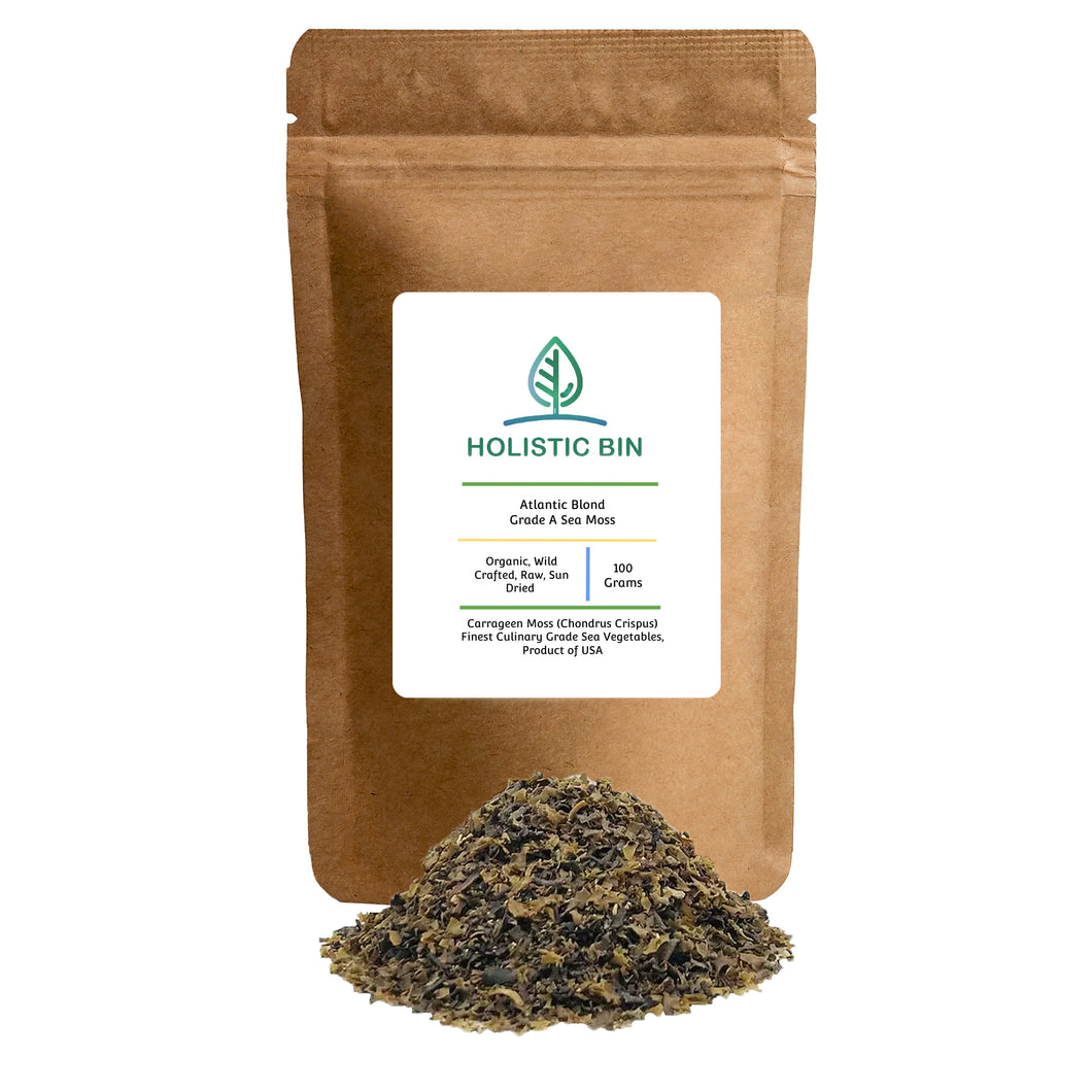 Organic Atlantic Blond/Red Moss - Carrageen Flakes (Chondrus Crispus) - 100 Grams